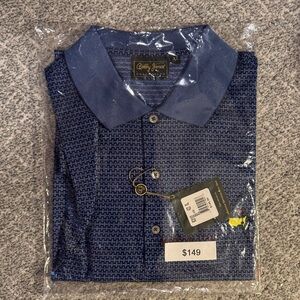 Bobby Jones Navy Patterned Masters Polo